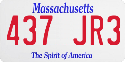 MA license plate 437JR3