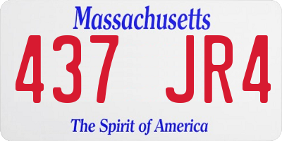 MA license plate 437JR4
