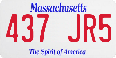 MA license plate 437JR5
