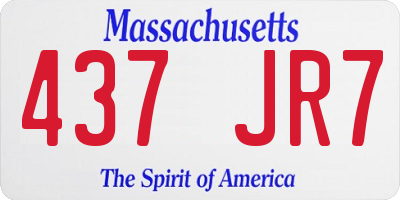 MA license plate 437JR7