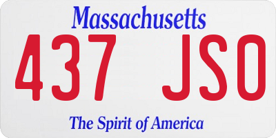 MA license plate 437JS0