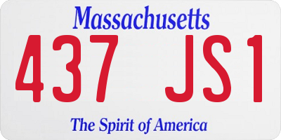MA license plate 437JS1