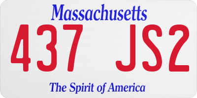 MA license plate 437JS2