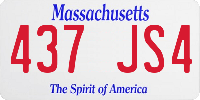 MA license plate 437JS4