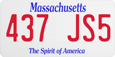 MA license plate 437JS5
