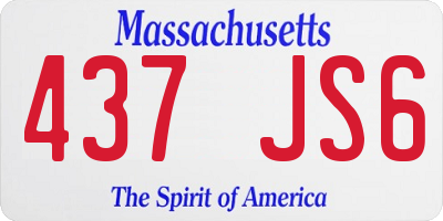 MA license plate 437JS6