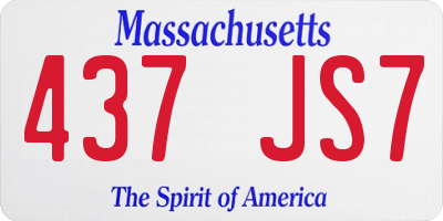 MA license plate 437JS7