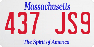 MA license plate 437JS9