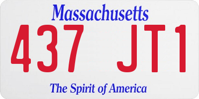 MA license plate 437JT1