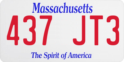 MA license plate 437JT3