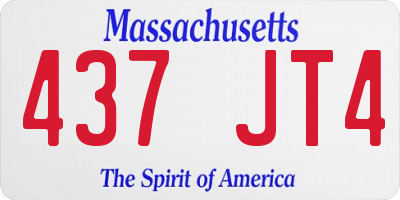 MA license plate 437JT4