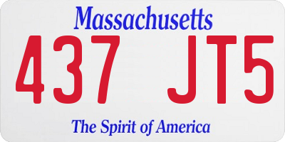 MA license plate 437JT5