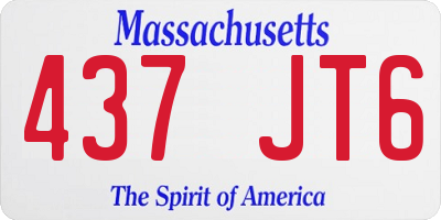 MA license plate 437JT6