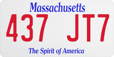 MA license plate 437JT7