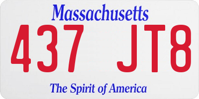 MA license plate 437JT8