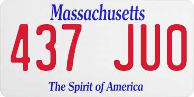 MA license plate 437JU0