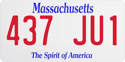 MA license plate 437JU1