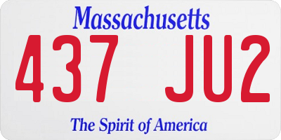 MA license plate 437JU2