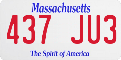 MA license plate 437JU3