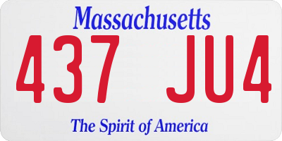 MA license plate 437JU4