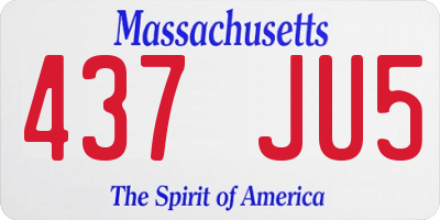 MA license plate 437JU5
