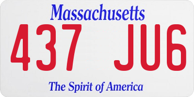 MA license plate 437JU6