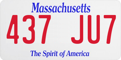 MA license plate 437JU7
