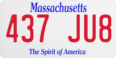 MA license plate 437JU8