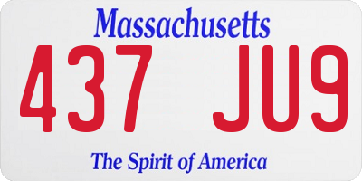 MA license plate 437JU9