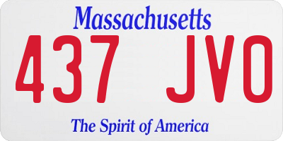 MA license plate 437JV0