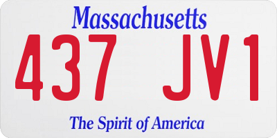 MA license plate 437JV1