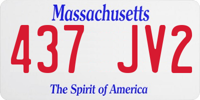 MA license plate 437JV2