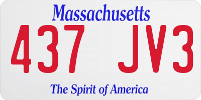 MA license plate 437JV3