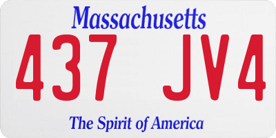 MA license plate 437JV4