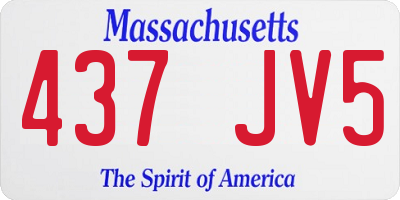 MA license plate 437JV5