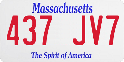 MA license plate 437JV7