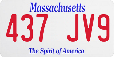 MA license plate 437JV9