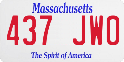 MA license plate 437JW0
