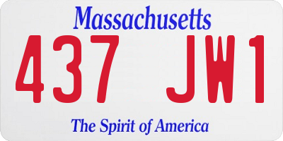 MA license plate 437JW1