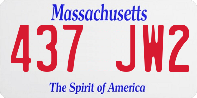 MA license plate 437JW2