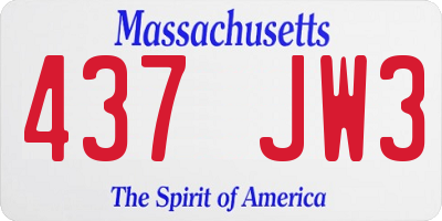 MA license plate 437JW3