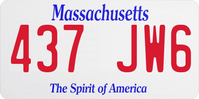 MA license plate 437JW6