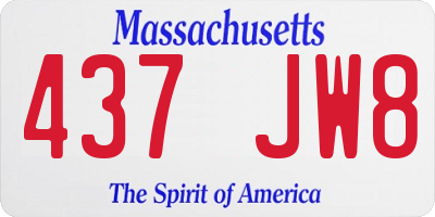 MA license plate 437JW8