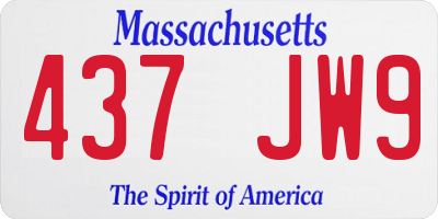 MA license plate 437JW9