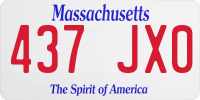 MA license plate 437JX0