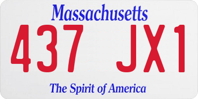 MA license plate 437JX1