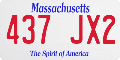 MA license plate 437JX2