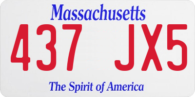 MA license plate 437JX5