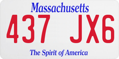 MA license plate 437JX6