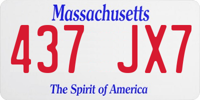 MA license plate 437JX7